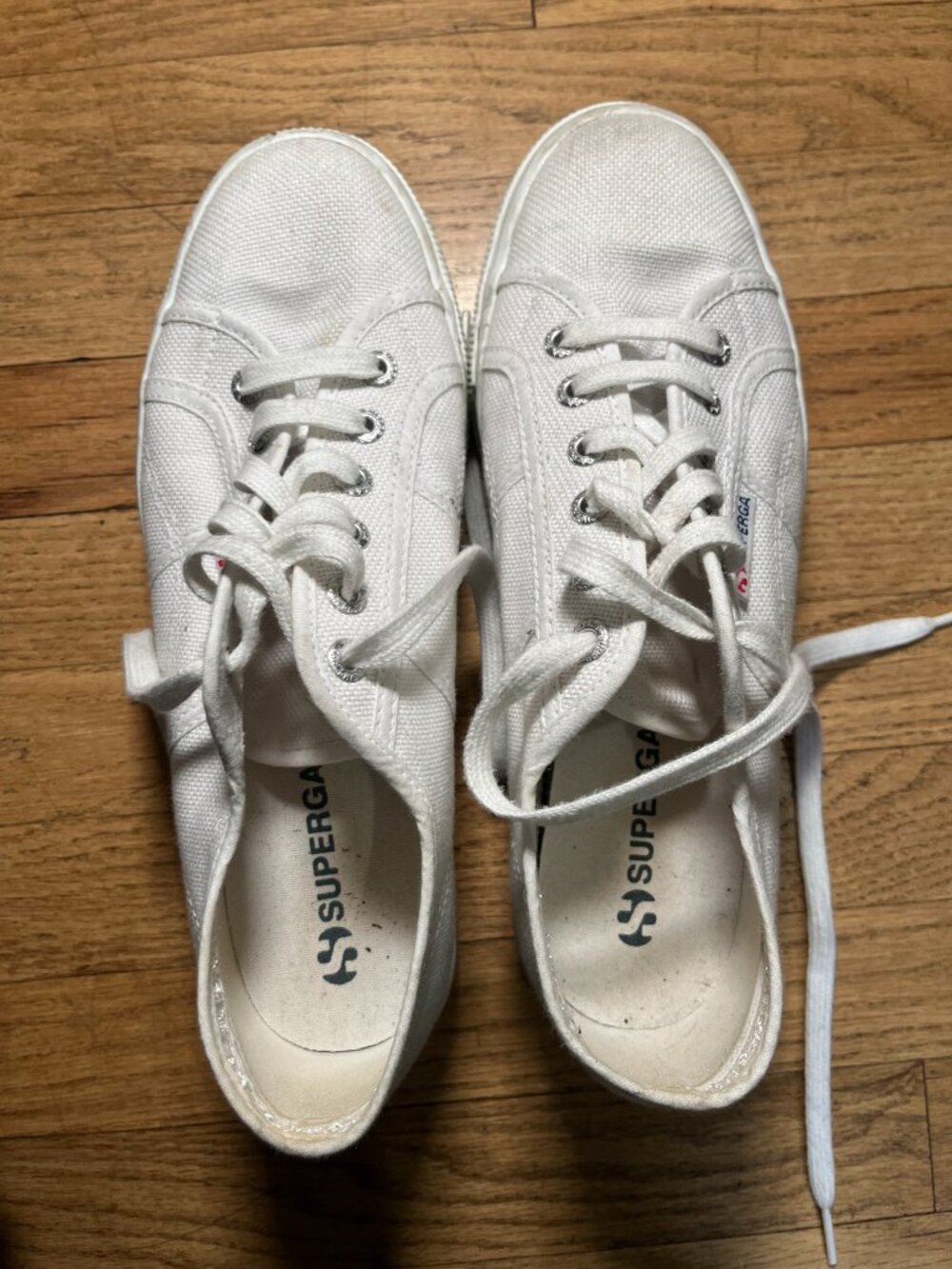 Women's platform superga sneakers, white -- size